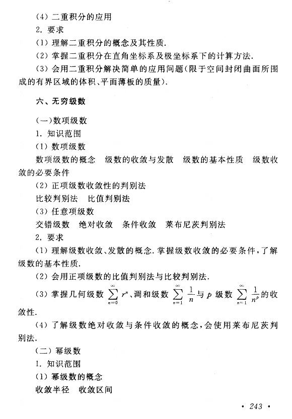 2018年成考专升本高等数学(一)考试大纲