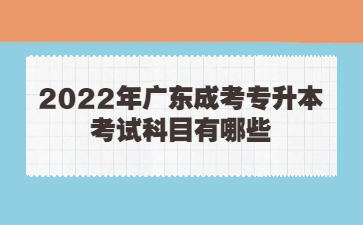 2022年广东成考专升本考试科目有哪些?