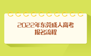 2022年东莞成人高考报名流程