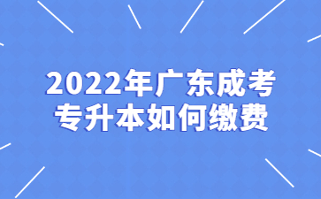 2022年广东成考专升本如何缴费?