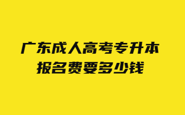 广东成人高考专升本报名费要多少钱?