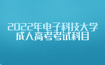 2022年电子科技大学成人高考考试科目