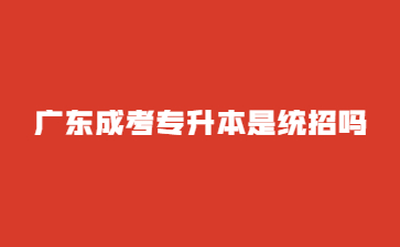 广东成考专升本是统招吗?
