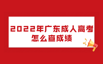 2022年广东成人高考怎么查成绩?