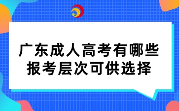 广东成人高考有哪些报考层次可供选择