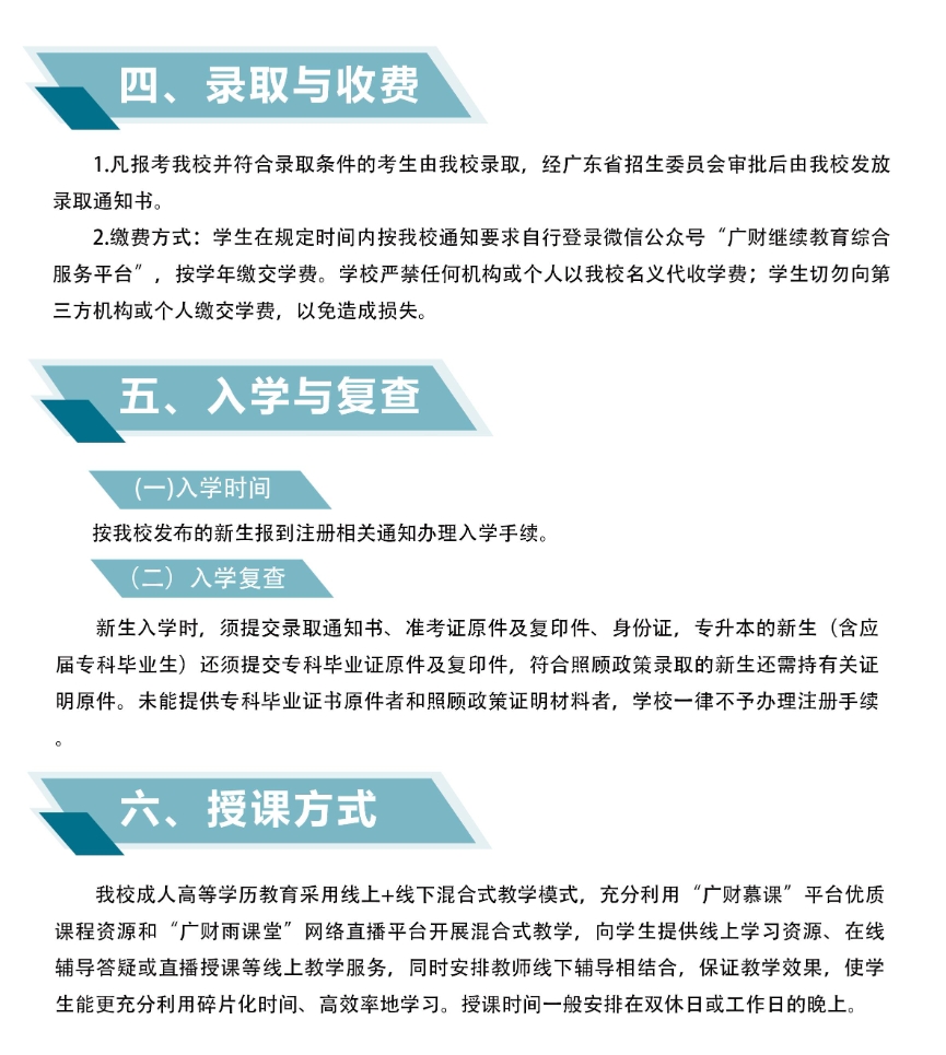 2025年广东财经大学成人高考收费