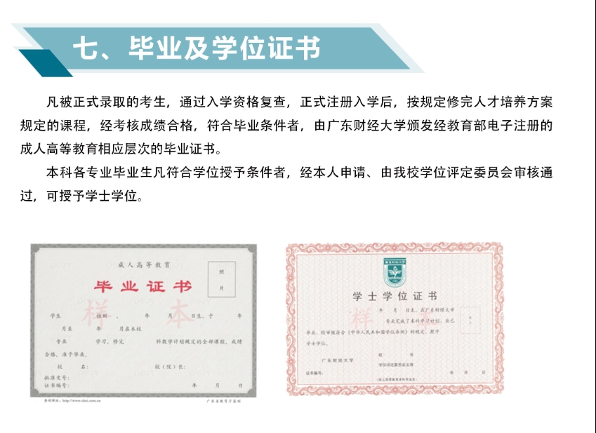 2025年广东财经大学成人高考毕业证书